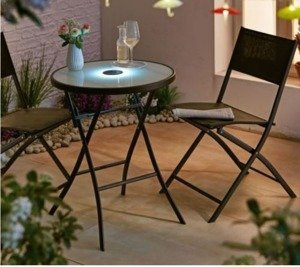 Meble ogrodowe zestaw Luna LED stolik podswietlany