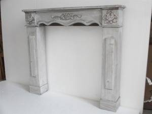 Portal kominkowy obudowa kominka atrapa"Used Grau" Shabby Chic