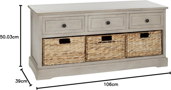 Ławka Safavieh " ISAAC 3 DRAWER WOODEN "