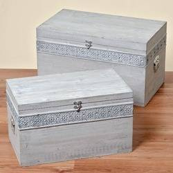 Skrzynia "Grau " zestaw 2 szt. Shabby Chic