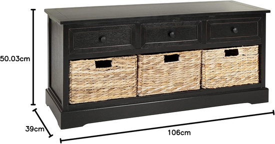 Ławka Safavieh " ISAAC 3 DRAWER WOODEN "